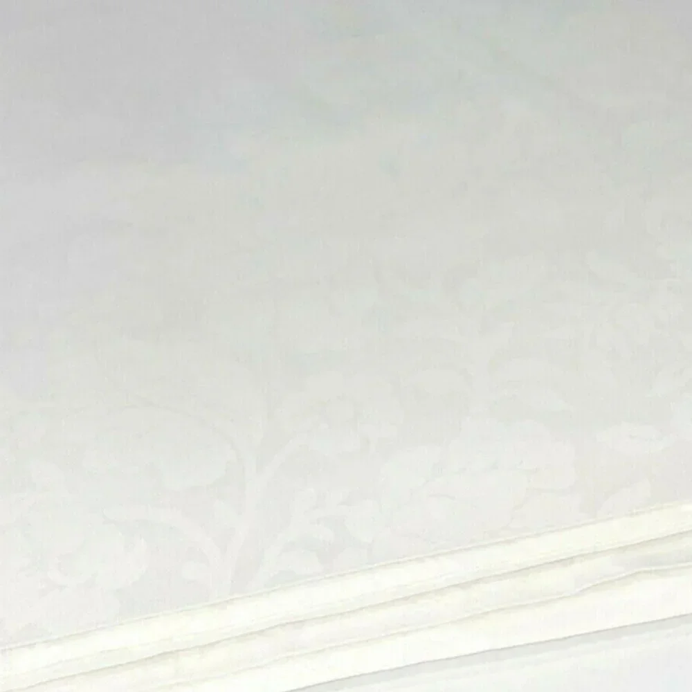 Vintage 70s JC Penney White Valance Curtain Wide Luxury Rare Solid Floral Print